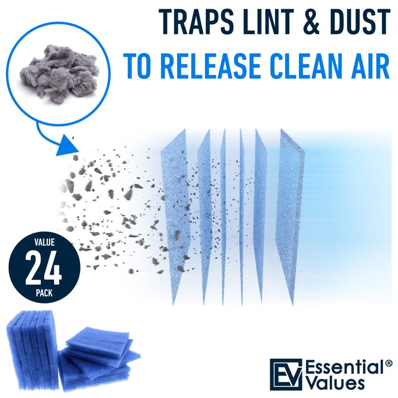 Essential Values Dryer Filter Replacement - 24-Pack - Indoor Dryer Vent Filter - Filters Compatible with BetterVent â€“ 120 Loads - Image 2
